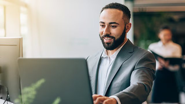 A person working on a laptop